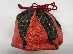 リサイクル　籠目模様織出し巾着